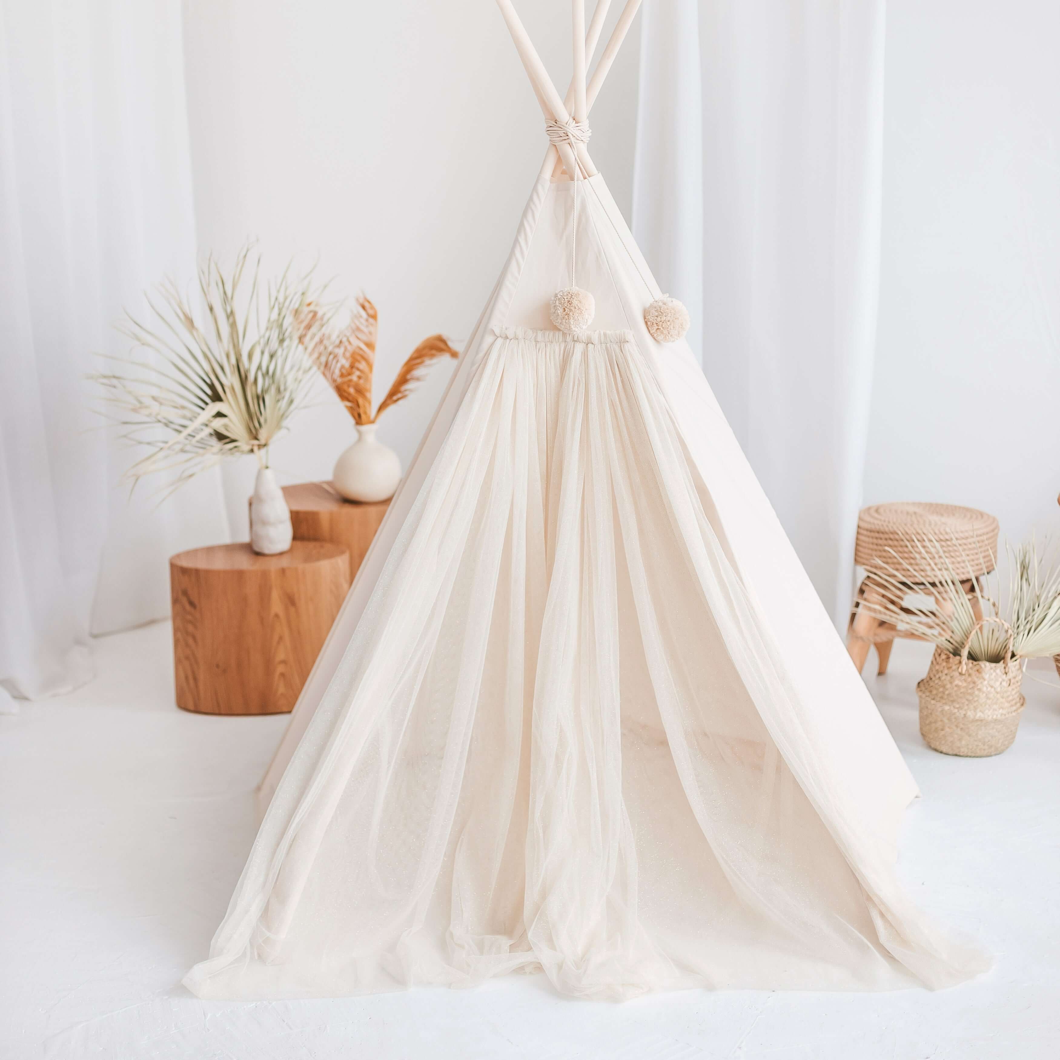 MINICAMP Fairy Kids Play Tent with Tulle in Ecru Wondershire